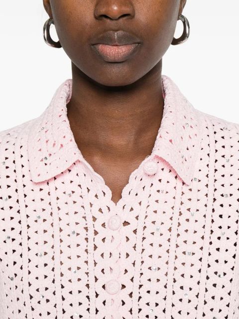 Maje crochet shirt - Pink