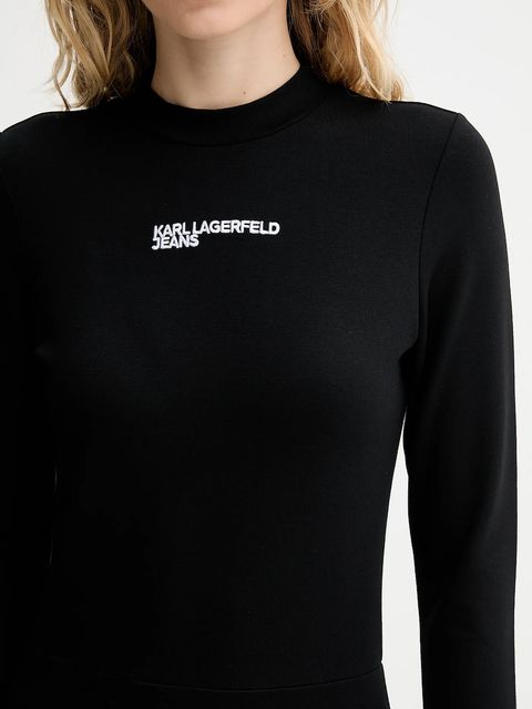 Karl Lagerfeld Jeans sukienka kolor czarny mini dopasowana A4W13005