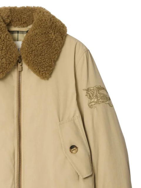 Burberry shearling-collar embroidered jacket - Neutrals - zdjęcie produktu nr 2