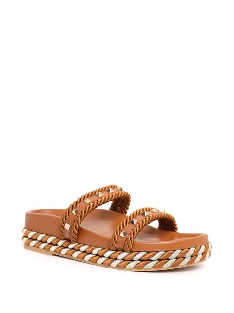 Valentino Garavani Rockstud slides - Brown
