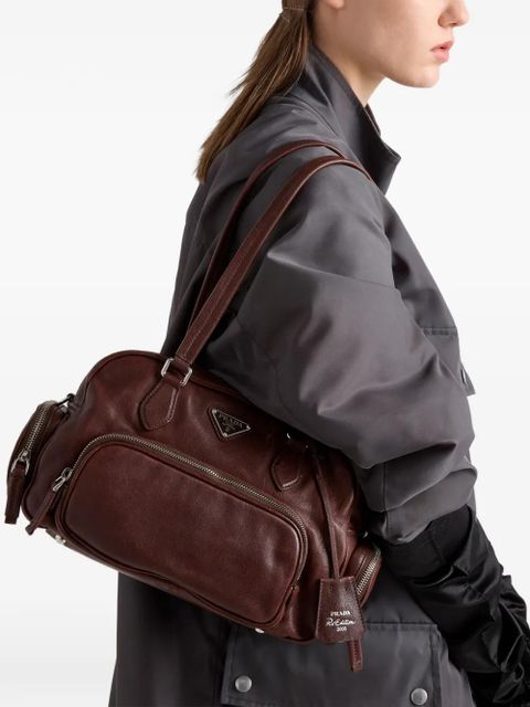 Prada medium leather top-handle bag - Brown - zdjęcie produktu nr 2