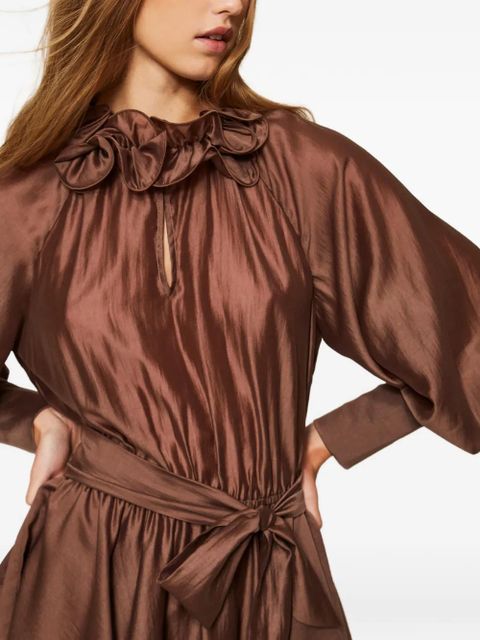 TWINSET ruffled belted dress - Brown