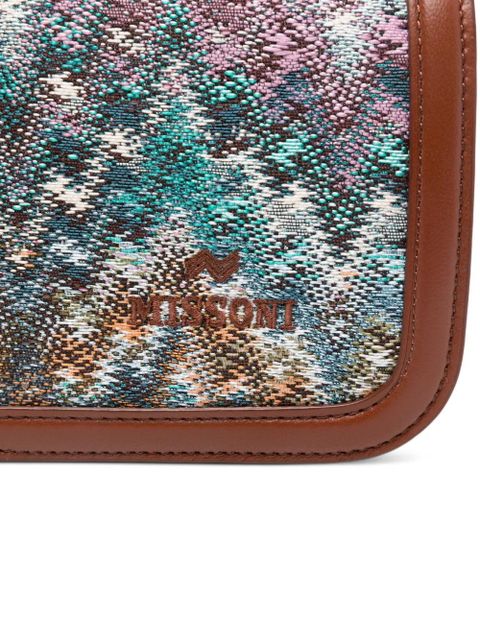 Missoni patterned leather cross body bag - Brown