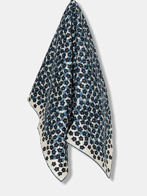 Furla apaszka jedwabna damska kolor niebieski wzorzysta WT00099.BX4224.2677S - zdjęcie produktu nr 1