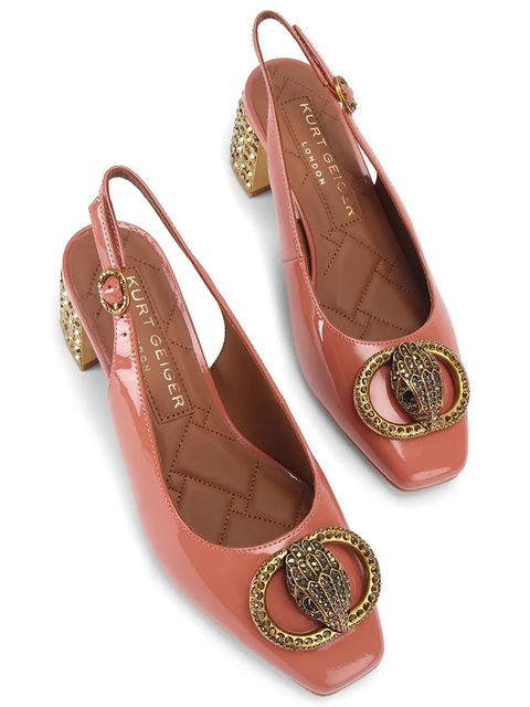 Kurt Geiger London czółenka skórzane Chelsea Block Slingback - zdjęcie produktu nr 1