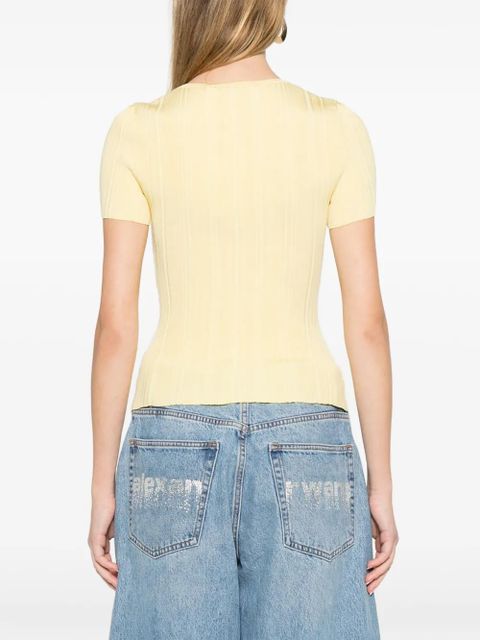 Self-Portrait lace knit top - Yellow