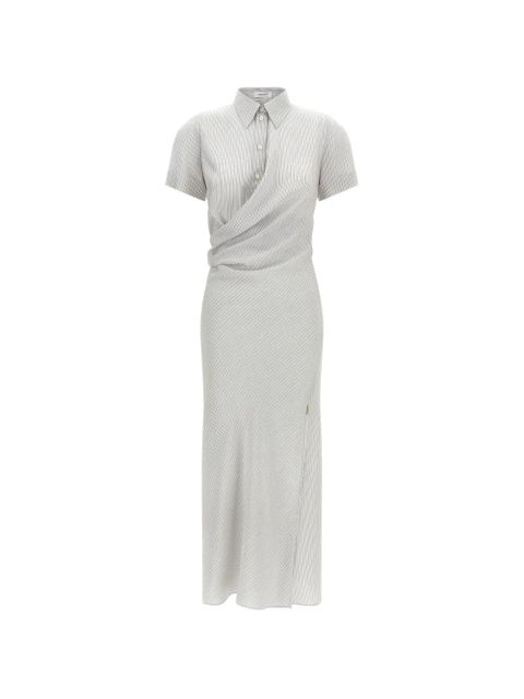 Alexander McQueen Chemisier striped corset-style maxi dress - Neutrals - zdjęcie produktu nr 1