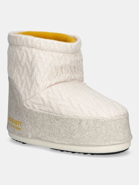 Moon Boot śniegowce MB X GIR ICON LOW NOLACE KNIT kolor beżowy 80D1409750-L032 - zdjęcie produktu nr 1