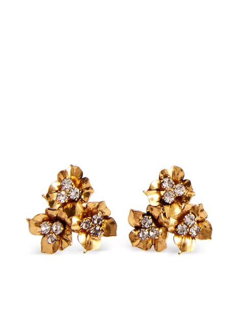 Jennifer Behr Maye floral-motif stud earrings - Gold - zdjęcie produktu nr 1
