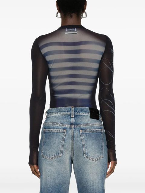 Jean Paul Gaultier mesh bodysuit - 595601 NAVY/LIGHTBLUE/WHITE