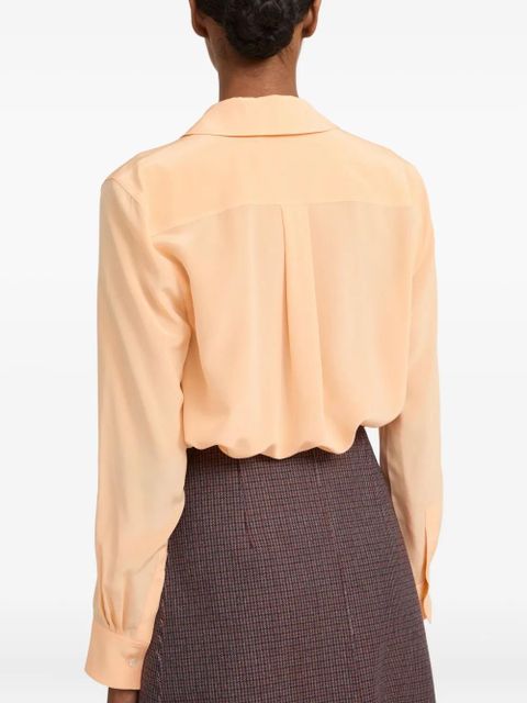 Yves Salomon tie-neck silk blouse - Orange