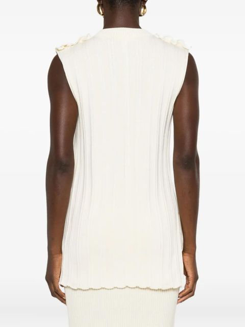 Jil Sander ribbed sleeveless top - Neutrals