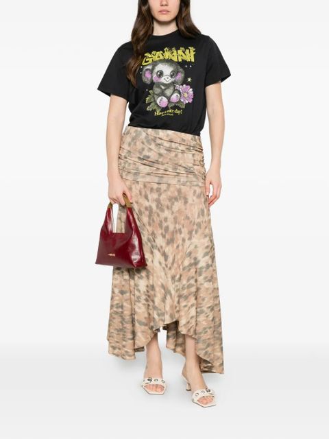 GANNI printed ruched skirt - Neutrals - zdjęcie produktu nr 2