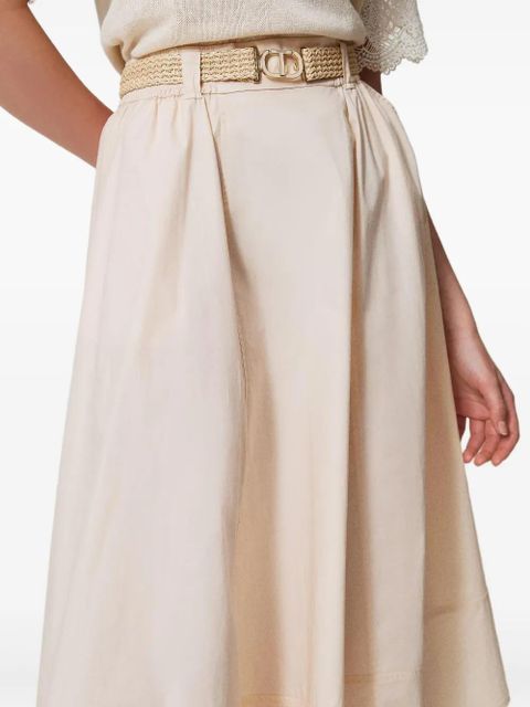 TWINSET belted midi skirt - Neutrals