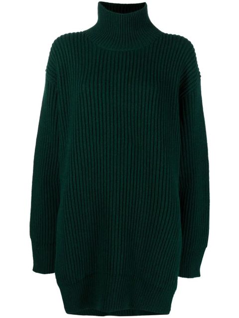 Jil Sander roll-neck ribbed-knit jumper - Green - zdjęcie produktu nr 1