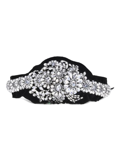 Valentino Garavani rhinestone-embellished velvet necklace - Black - zdjęcie produktu nr 1