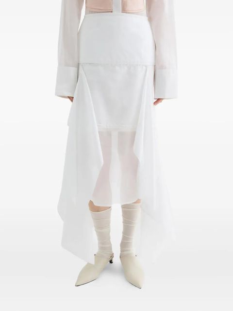 Jil Sander cotton midi skirt - White