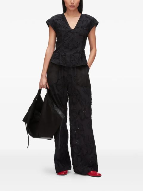3.1 Phillip Lim floral V-neck blouse - Black - zdjęcie produktu nr 2