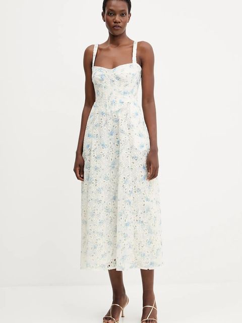 Bardot sukienka kolor biały maxi rozkloszowana 58655DB3 - zdjęcie produktu nr 1