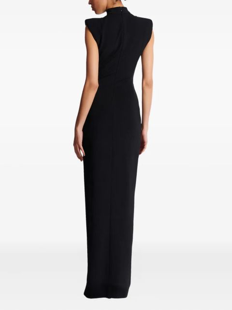 Balmain zip-detail shoulder-pad maxi dress - Black - zdjęcie produktu nr 2