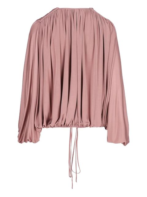 Saint Laurent drawstring gathered-shoulder blouse - Pink - zdjęcie produktu nr 2