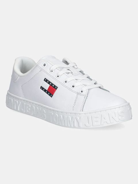 Tommy Jeans sneakersy skórzane TJW LOGO SNEAKER ESS kolor biały EN0EN02703 - zdjęcie produktu nr 1