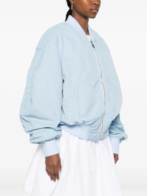 The Attico "Anja" zip bomber jacket - Blue