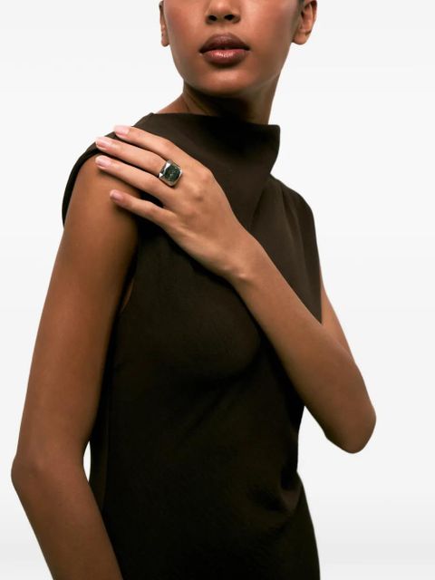 Marni patterned signet ring - Silver - zdjęcie produktu nr 2