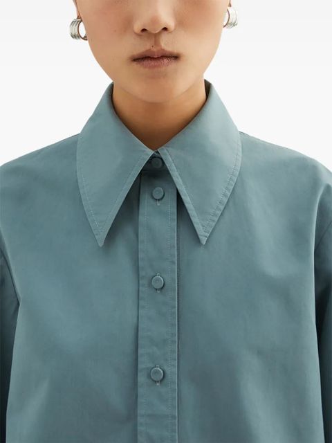 Jil Sander tie-detail cotton shirt - Blue