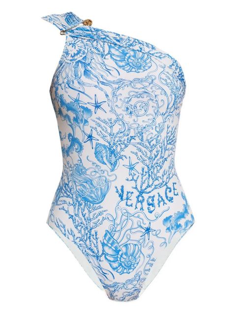 Versace one-shoulder printed swimsuit - White - zdjęcie produktu nr 1