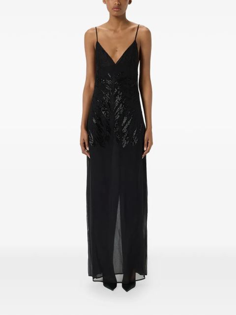 Blumarine Georgette lace embroidered dress - Black - zdjęcie produktu nr 1