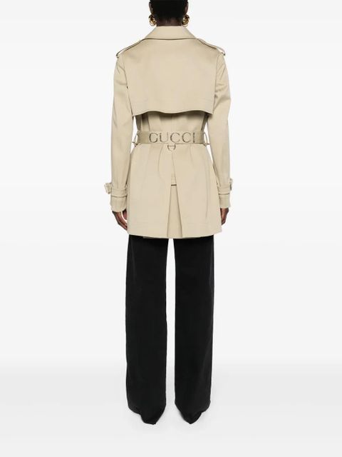 Gucci double-breasted belted trench coat - Neutrals