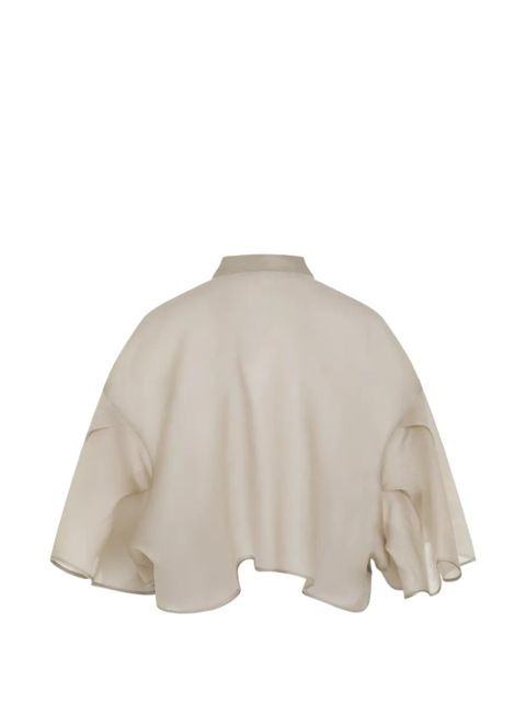 Max Mara draped silk cape - Neutrals - zdjęcie produktu nr 2