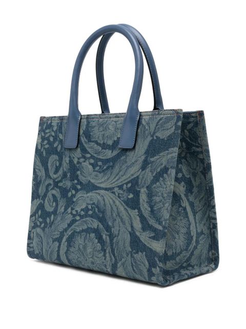 Versace small Barocco La Medusa tote bag - Blue