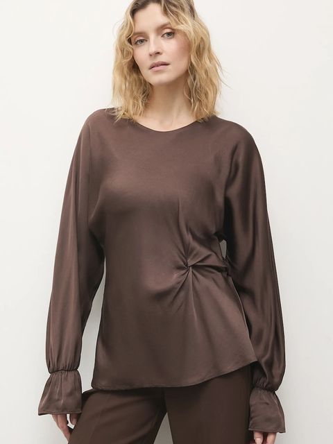 Answear.LAB bluzka damska kolor brązowy gładka - zdjęcie produktu nr 1