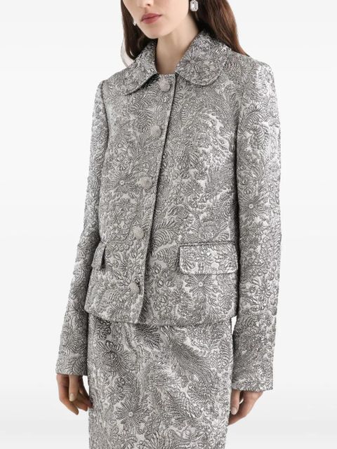 Dolce & Gabbana floral jacquard single-breasted jacket - Silver