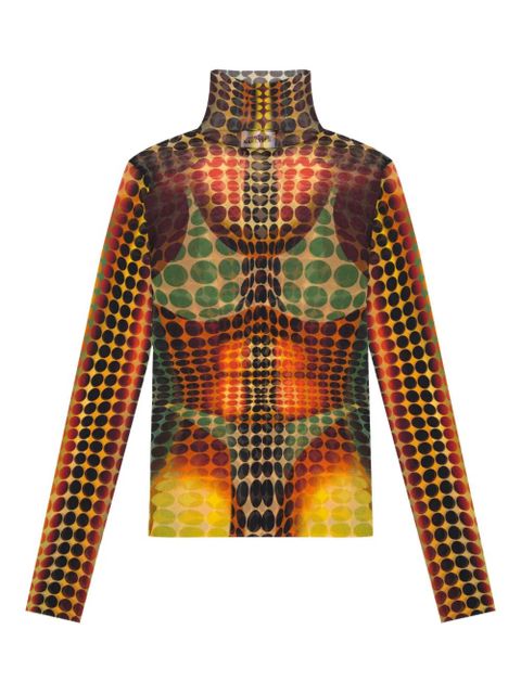 Jean Paul Gaultier long-sleeve dots mesh top - Yellow - zdjęcie produktu nr 1