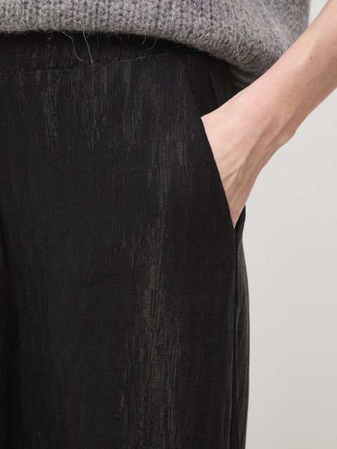 Medicine spodnie damskie kolor czarny szerokie medium waist