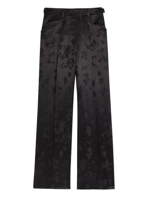 Gabriela Hearst floral-print belt flared trousers - Black - zdjęcie produktu nr 1