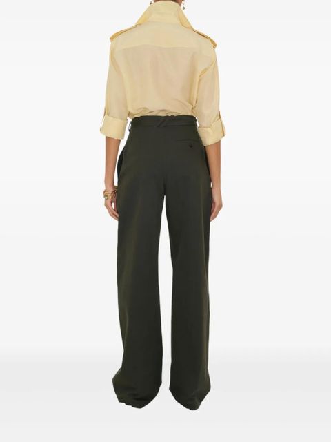 Burberry pleated belted trousers - Green