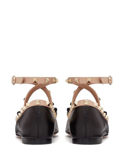 Valentino Garavani Rockstud leather ballerina shoes - Black - zdjęcie produktu nr 2