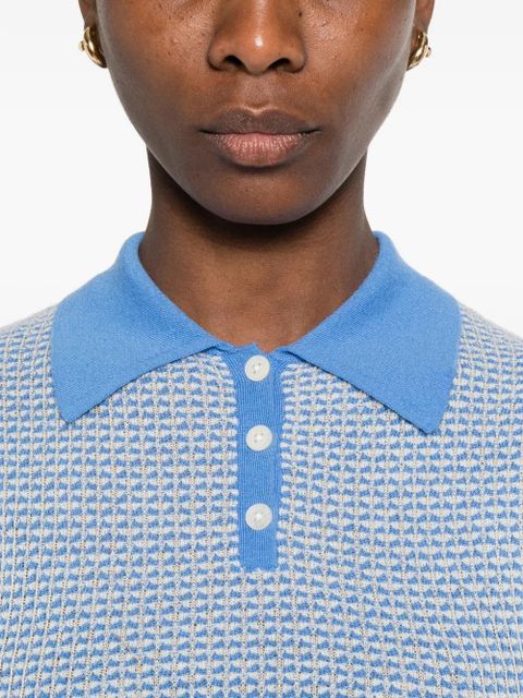 Guest In Residence pique polo top - Blue