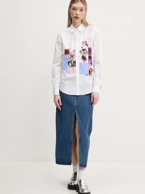 Desigual koszula bawełniana FLOWERS MINNIE
