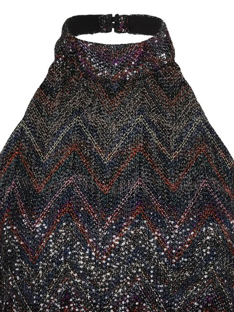 Missoni chevron-pattern halterneck maxi dress - Black