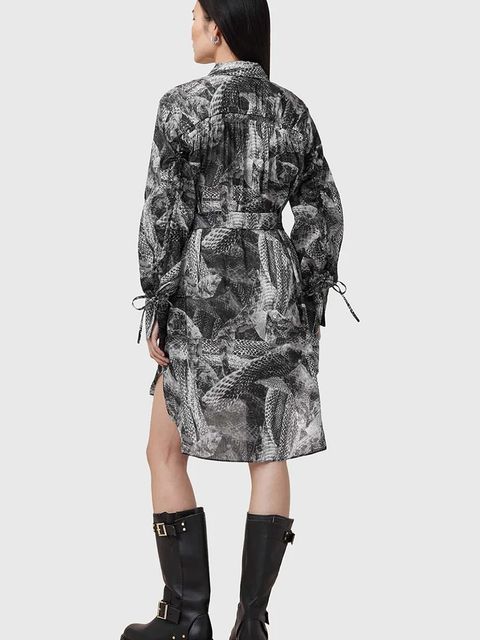 AllSaints sukienka z domieszką jedwabiu LEYLA