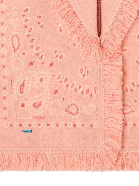 Alanui Bandana jacquard fringed cardigan - Pink