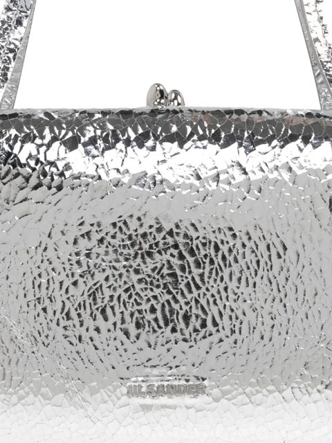 Jil Sander textured leather shoulder bag - Silver - zdjęcie produktu nr 2