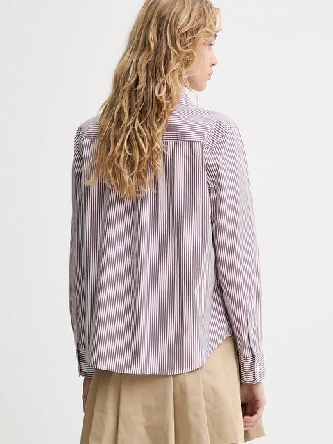 Levi's koszula bawełniana damska kolor brązowy regular z kołnierzykiem klasycznym 34574