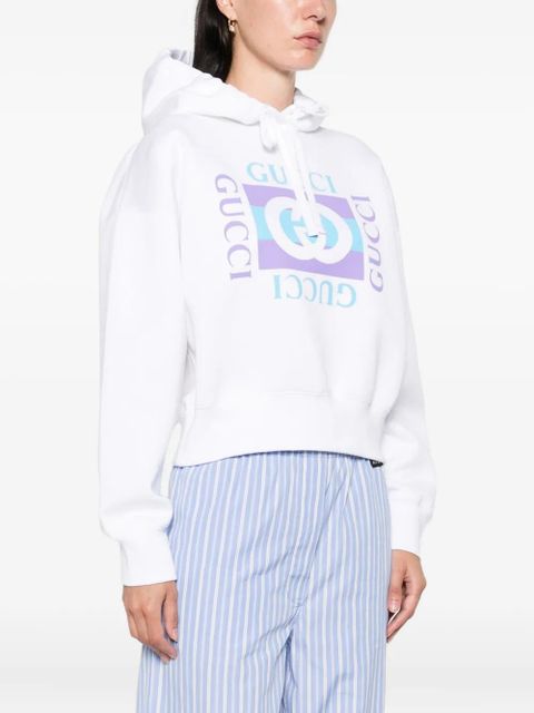 Gucci logo-print hoodie - White