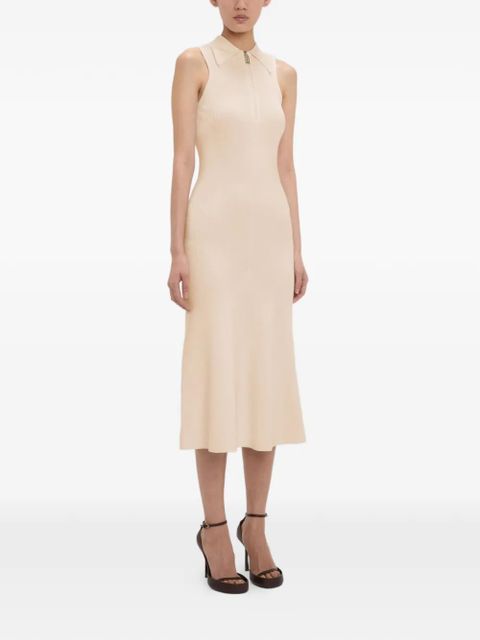 Victoria Beckham Mira zip-up midi dress - Neutrals